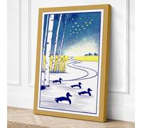 Winter River Stillness Canvas Wall Art Print 30x20 Inch