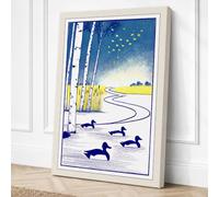 Winter River Stillness Canvas Wall Art Print 36x24 Inch