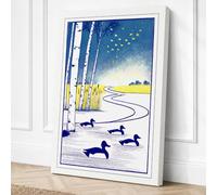 Winter River Stillness Canvas Wall Art Print 36x24 Inch