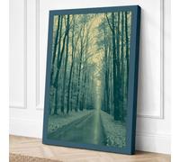 Winter Road Perspective Canvas Wall Art Print 30x20 Inch (76 x 51 cm)