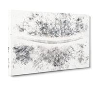 Winter Road Watercolour Modern Canvas Wall Art Print Ready to Hang, Framed Picture for Living Room Bedroom Home Office Décor, 24x16 Inch (60x40 cm)