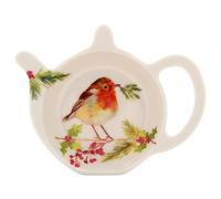 Winter Robin Design Melamine Tea Bag Coaster Tidy