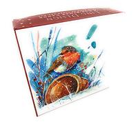Winter Robins Christmas Deluxe Box of 12 Assorted Matt Finish Cards by Ling Design XBD763