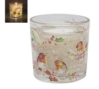 Winter Robins Led Candle Multicolour