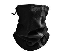 Winter Rocking Fleece Hundred Change Warm Scarf Windproof Outdoor Night Riding Facemask Cold Skiing Reflective Strip Half Neck Cover (Black, One Size)