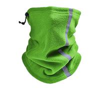 Winter Rocking Fleece Hundred Change Warm Scarf Windproof Outdoor Night Riding Facemask Cold Skiing Reflective Strip Half Neck Cover (Green, One Size)
