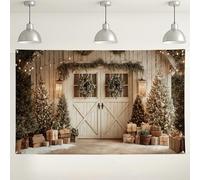 Winter Rustic Cabin Backdrop, Cozy Holiday Decorations for Photography, Christmas Indoor/Outdoor Picture Background for Parties and Events 71x43 Inch