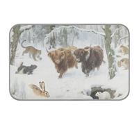 Winter Safari Highland Cattle Animal Summer blanket for cats Self Cooling 38" x 23" cooling pads for chihuahua cozy sleeping safe manta refrescante para perro M