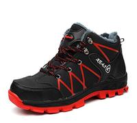 Winter Safety Shoes Men Women Steel Toe Cap Work Shoes Warm Fur Lined Safety Boots Waterproof Work Boot Protective Shoes Red