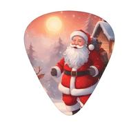 winter Santa Claus Printed guitar picks for acoustic, electric, and band players, 12 pieces in 3 different thicknesses