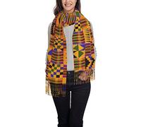 Winter Scarf - African Tribal Ethnic Texture Women Long Scarves Warm Tassel Shawl Stole For Women Ladies