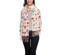 Winter Scarf - Colorful Elephant Women Long Scarves Warm Tassel Shawl Stole For Women Ladies