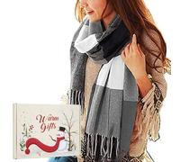 Winter Scarf for Women UK Cashmere Scarves Warm Blanket Pashmina Shawl Wraps Ladies Plaid Scarves Secret Santa Ladies Gifts for Her Scarf Gifts for Women Set in Box