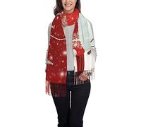 Winter Scarf - Merry Christmas Day Women Long Scarves Warm Tassel Shawl Stole For Women Ladies