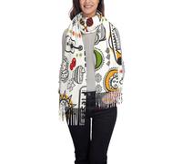 Winter Scarf - Mexican Salsa Symbols Women Long Scarves Warm Tassel Shawl Stole For Women Ladies