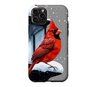 Winter Scene With Cardinal Bird Holiday Christmas Case for iPhone 11 Pro