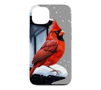 Winter Scene With Cardinal Bird Holiday Christmas Case for iPhone 13