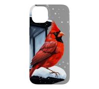 Winter Scene With Cardinal Bird Holiday Christmas Case for iPhone 14 Plus
