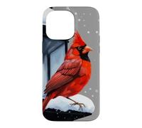 Winter Scene With Cardinal Bird Holiday Christmas Case for iPhone 14 Pro Max