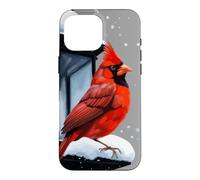Winter Scene With Cardinal Bird Holiday Christmas Case for iPhone 16 Pro Max