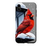 Winter Scene With Cardinal Bird Holiday Christmas Case for iPhone XS Max