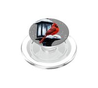 Winter Scene With Cardinal Bird Holiday Christmas PopSockets PopGrip for MagSafe