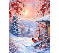Winter Scenery 150 Piece Jigsaw Puzzles for Adults, Colourful, Challenging & Brainteasing Adult puzzles 150 Pieces Cabin, Fun jigsaws for The Whole Family 14x10 inch