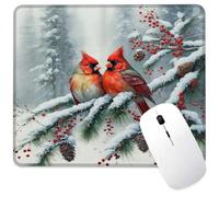 Winter Scenery Mouse Pad Square MousePads Non-Slip Rubber Base Mouse Mat Desk Pad with Stitched Edge for Desk Computers Laptop Office, 9.5x8 Inches