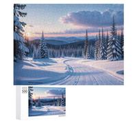 Winter Scenery Puzzle 500 Pieces Jigsaw Puzzles for Adults and Children,20"x15" Large Puzzle White Mountain Decoration