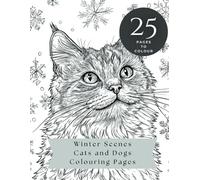 Winter Scenes Cats and Dogs Colouring Pages