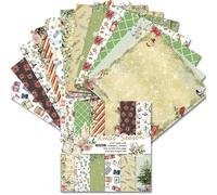 Winter Scrapbook Paper - 24 Sheets Patterned Papers for Crafts | 6×6 Inch Winter Christmas Theme Scrapbook Paper for Gree-ting Cards, Paper Folding, Box Packaging