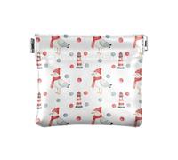 Winter Seagull Lighthouse White Print PU Leather Coin Purse Small Portable Mini Pocket Size Coin Pouch and Card Holder for Women and Men