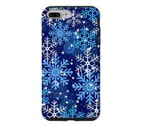 Winter Season Snowflakes on Blue Snowy Sky Christmas Case for iPhone 7 Plus/8 Plus