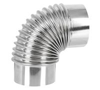 Winter Season Stainless Steel 90 Degree Elbow Chimney Flue | Safe Venting, Lock Seam Build, 3 Inch Pipe Fit for Greenhouse and Tent Stove Setups