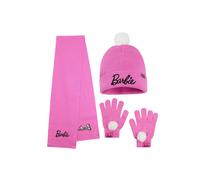 Winter Set Hat Scarf Gloves Barbie Pink One Size