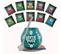 Winter set of yerba mate samples with accessories | Yerba mate Verde Mate Green | Calabash and yerba mate bombilla | Brazilian yerba mate | 10x50g | Natural caffeine | 500g | 0.5kg