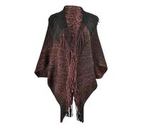 Winter Shawl Wraps Poncho Cape for Women New Gradient Imitation Coat With Woolen Edge Women's Scarf Multi Purpose Pashmina Shawl for Spring Autumn & Winter (Black, A)