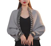 Winter Shawls for Women with Pockets plus Size Versatile Rainbow Knit Cardigan Sweater Shawl Warm Shawl for Women (Grey, One Size)