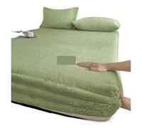 Winter Sheets 3Pcs Winter Sheets Velvet Fleece Fitted Bed Sheet With Elastic Band Anti Slip Adjustable Mattress(Green,200x220x25cm)
