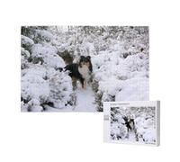 Winter Sheltie Wallpaper,1000 Pieces Wooden Jigsaw Family Game Jigsaw Puzzles for Adults Teens Home Decor