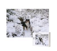 Winter Sheltie Wallpaper,300 Pieces Wooden Jigsaw Family Game Jigsaw Puzzles for Adults Teens Home Decor
