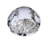 Winter Sheltie Wallpaper,Shower Cap Nightcap Double Layer Waterproof Elastic Bath Cap Reusable Hair Cap