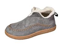 Winter Shoes for Women UK Warm Plush Embroidered Slip On Flat Sneakers Cozy Comfortable Everyday Casual Footwear for Fall and Winter Seasons(D-Gray,7)