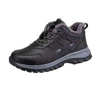 Winter Shoes Men's Warm Lined Waterproof Comfortable Winter Boots Outdoor Thick Winter Boots Breathable Snow Boots Leisure Flat Snow Shoes Non-Slip Hiking Boots, Zschwarz2, 10 UK