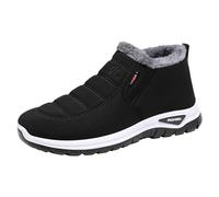 Winter Shoes Men's Warm Winter Boots Thickened Fashion Short Casual Snow Boots for Men Fashion Warm Plain Snow Boots Winter Boots Lined, black, 8.5 UK