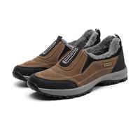 Winter Shoes Slip On Walking Sneakers With Arch Support Men'S Leather Snow Boots Soft Non Slip Ski Shoes Waterproof With Warm Lined Winter Boot Comfy Thermal Shoe Thickened Snow Shoe Sports Ankle Boot
