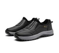 Winter Shoes Slip On Walking Sneakers With Arch Support Men'S Leather Snow Boots Soft Non Slip Ski Shoes Waterproof With Warm Lined Winter Boot Comfy Thermal Shoe Thickened Snow Shoe Sports Ankle Boot