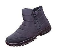 Winter shoes with zip on the side, snow shoes, men's warm | Winter boots fleece lined snow boots breathable winter boots classic vintage casual shoes for men