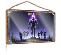 Winter Sign For Front Door Lost In Space: The Cosmic Enigma Unveiled Wooded Sign Back Yard Decorations Beach Decorations For Home(15X28CM)