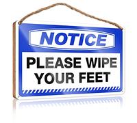 Winter Sign For Front Door Notice Please Wipe Your Feet Wooden Sign Bathroom Art Wall Decor Boys Room Decor(15X28CM)